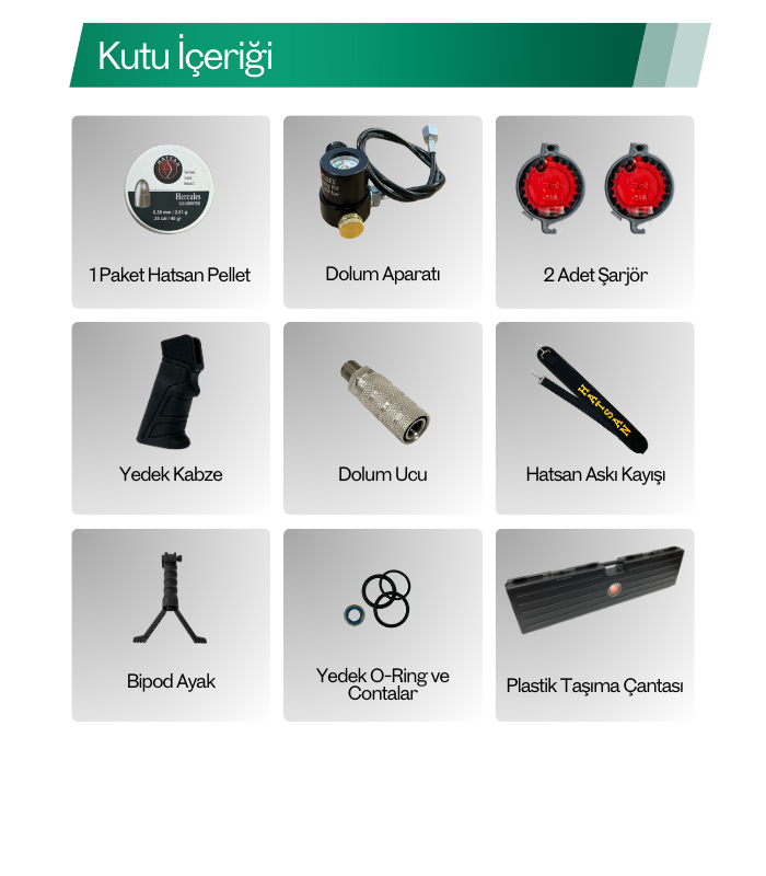 HATSAN Factor Sniper Long Kutu İçeriği