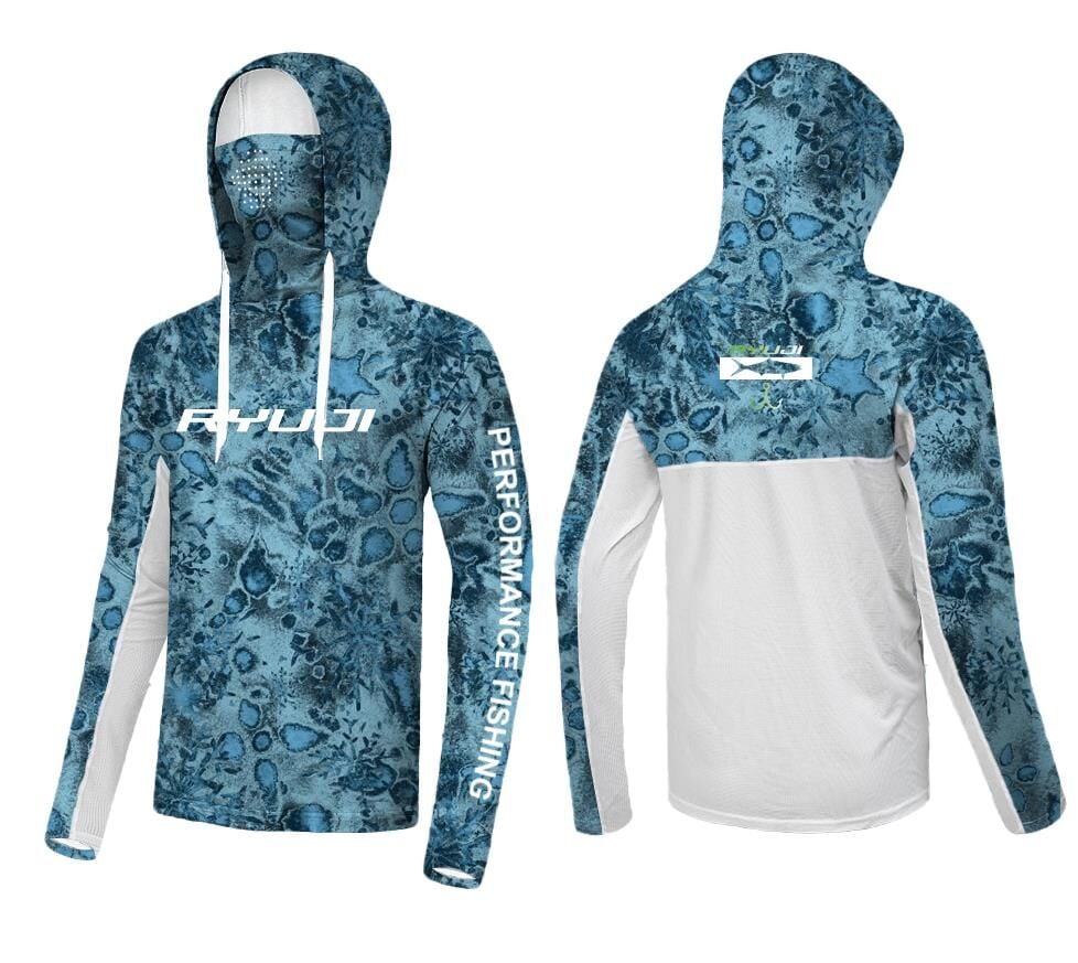 Ryuji UV Performance Blue Reef Hoodie T-Shirt