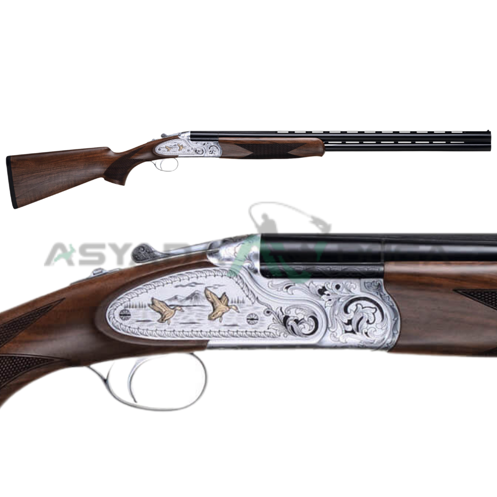 HUĞLU 103 FE GR4 Kuş İşlemeli Beyaz Süperpoze Av Tüfeği