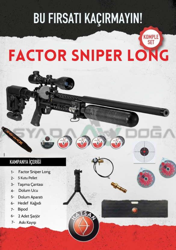HATSAN Factor Sniper Long PCP Havalı Tüfek