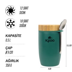 Igloo Bamboo 500 ml Yemek Termosu YESIL