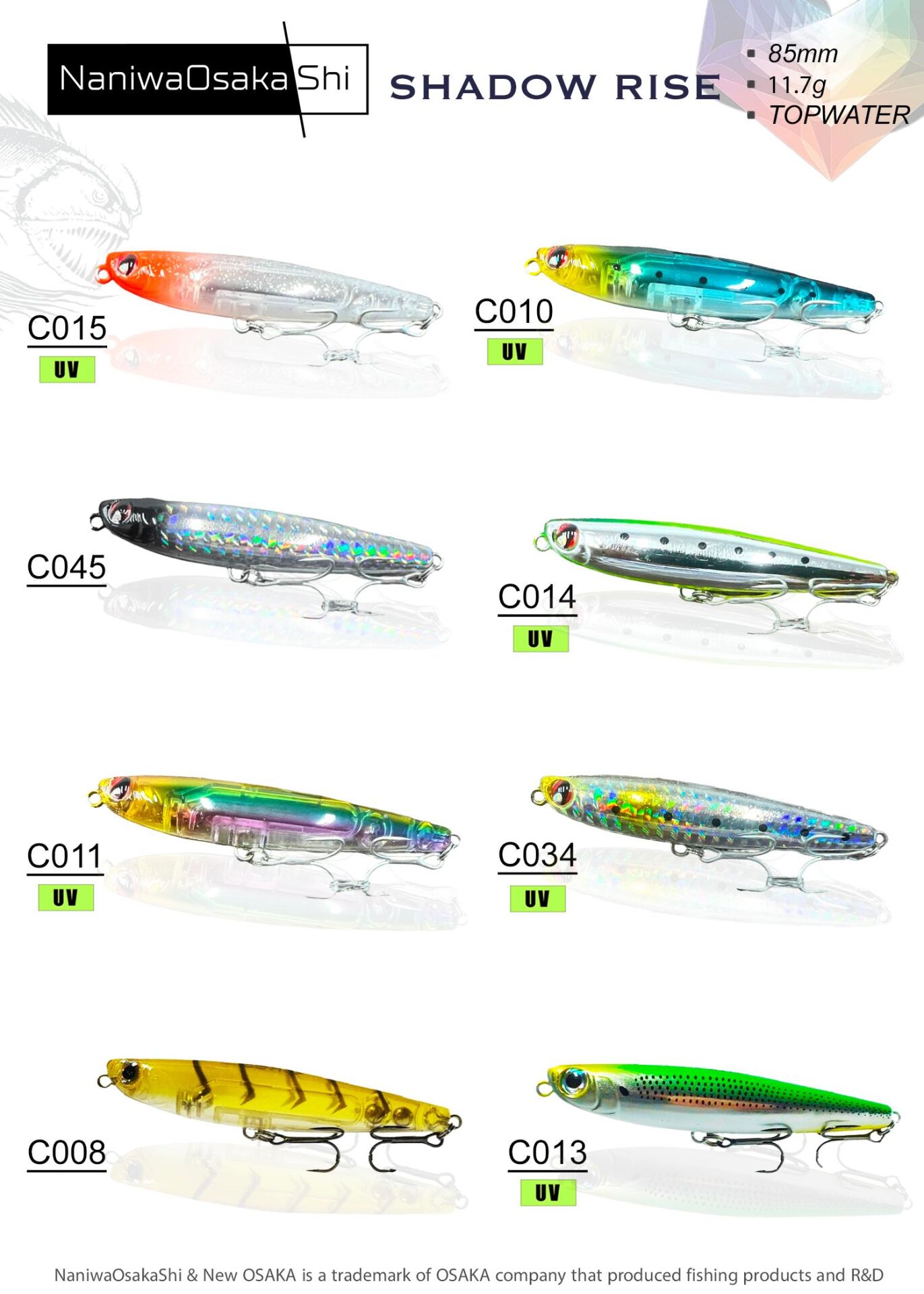 NaniwaOsakaShi Shadow Rise 8.5 Cm 11.7 Gr Maket Balık