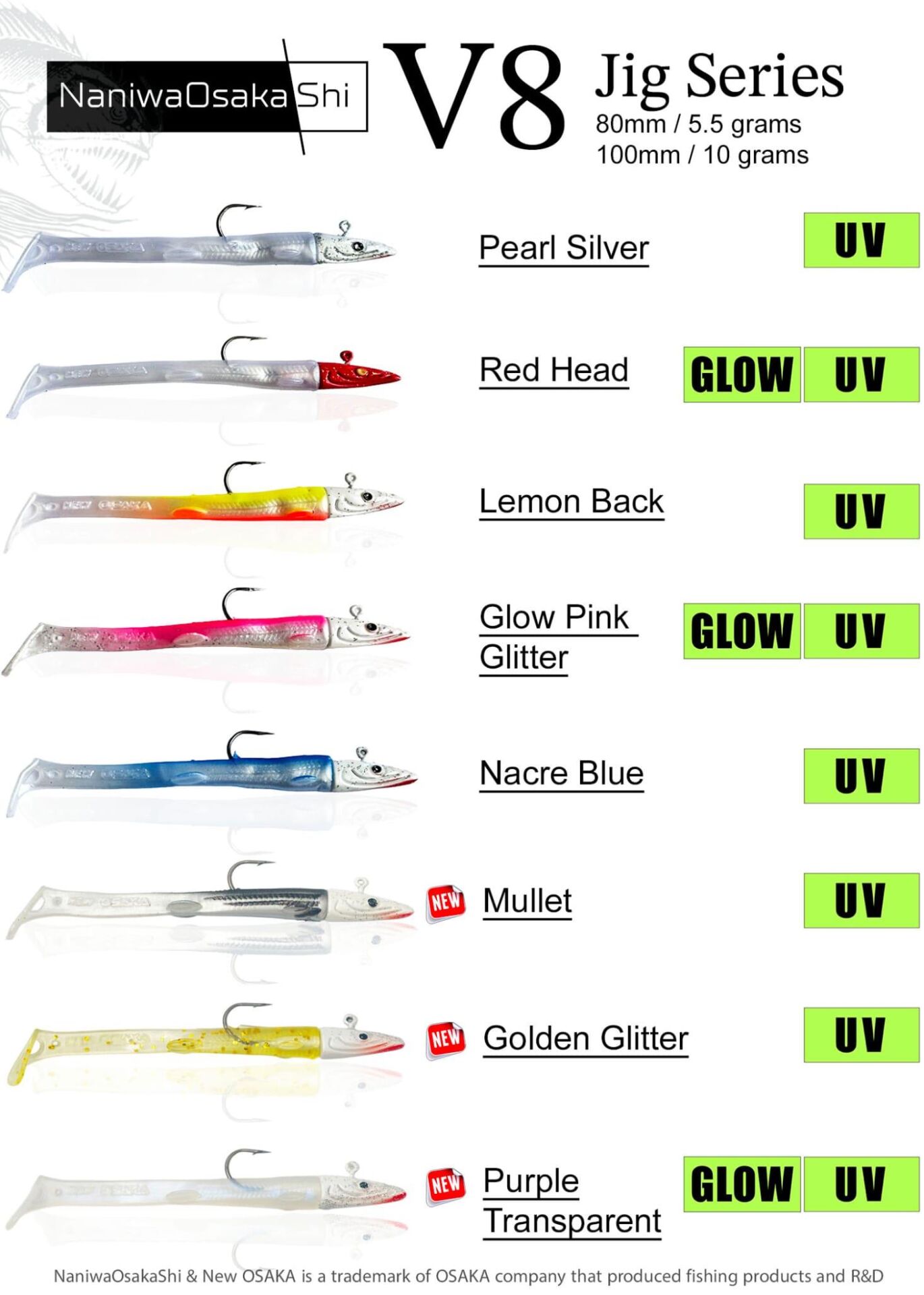 NaniwaOsakaShi V8 Jig Series 5.5 Gr Silikon Yem