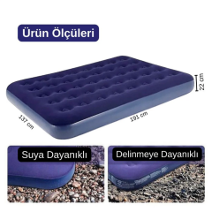 AVENLI Çift Kişilik Lacivert Şişme Yatak
