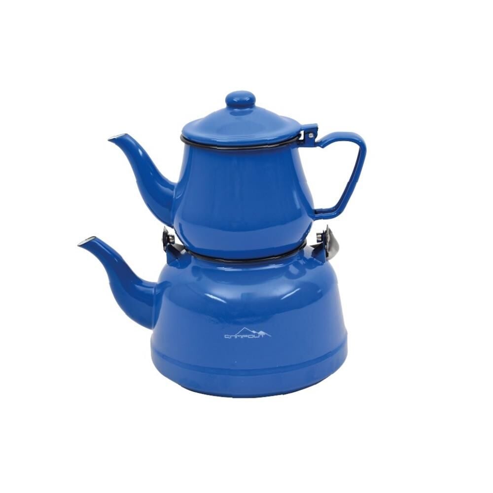 NURGAZ Campout Emaye Çaydanlık Set Mavi