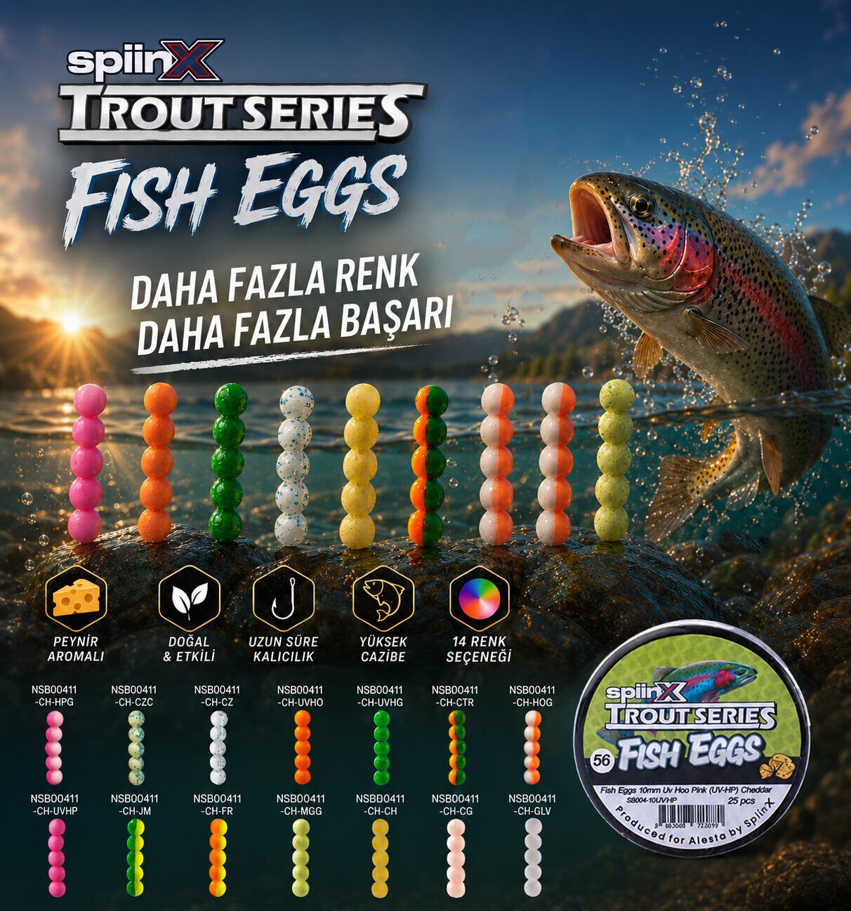 Spiinx Fish Eggs Trout Series Silikon Yem