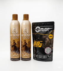 Airsoft Gaz ve BB Seti ASG Ultrair Power Gas + Gmax 0.20 mm 6mm 1 Kg