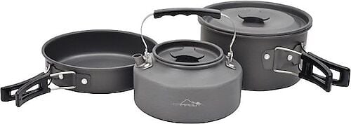 NURGAZ Kamp Tencere Tava Ve Çaydanlık Seti