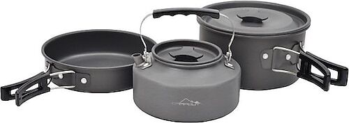 NURGAZ Kamp Tencere Tava Ve Çaydanlık Seti