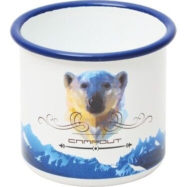 NURGAZ Campout Emaye Beyaz Bear Kupa
