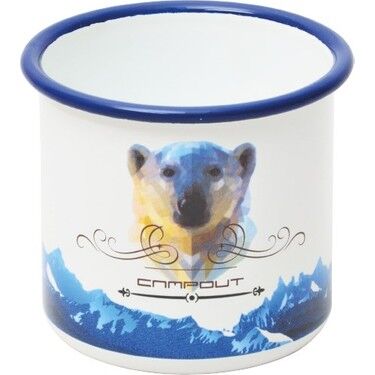 NURGAZ Campout Emaye Beyaz Bear Kupa