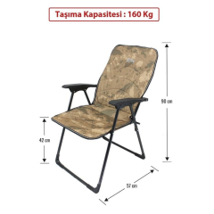 GRAY WOLF Pedli Kollu Kamuflaj Sandalye