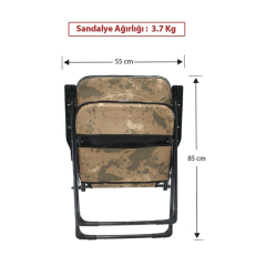 GRAY WOLF Pedli Kollu Kamuflaj Sandalye