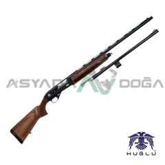 HUĞLU Veyron Combo Ahşap Yarı Otomatik Av Tüfeği (Çift Namlu)
