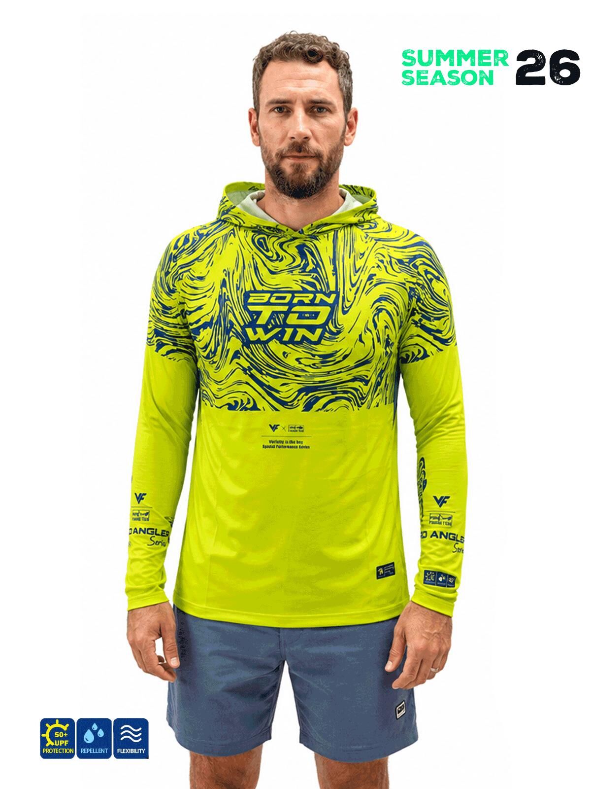 Fujin Pro Angler S26 Buff Hoodie Izohips Green Blue T-Shirt