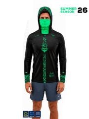Fujin Valhalla Algea S26 Buff Hoodie Black Green T-Shirt