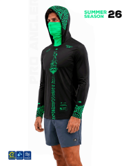 Fujin Valhalla Algea S26 Buff Hoodie Black Green T-Shirt
