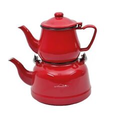 NURGAZ CAMPOUT Kırmızı Emaye Çaydanlk