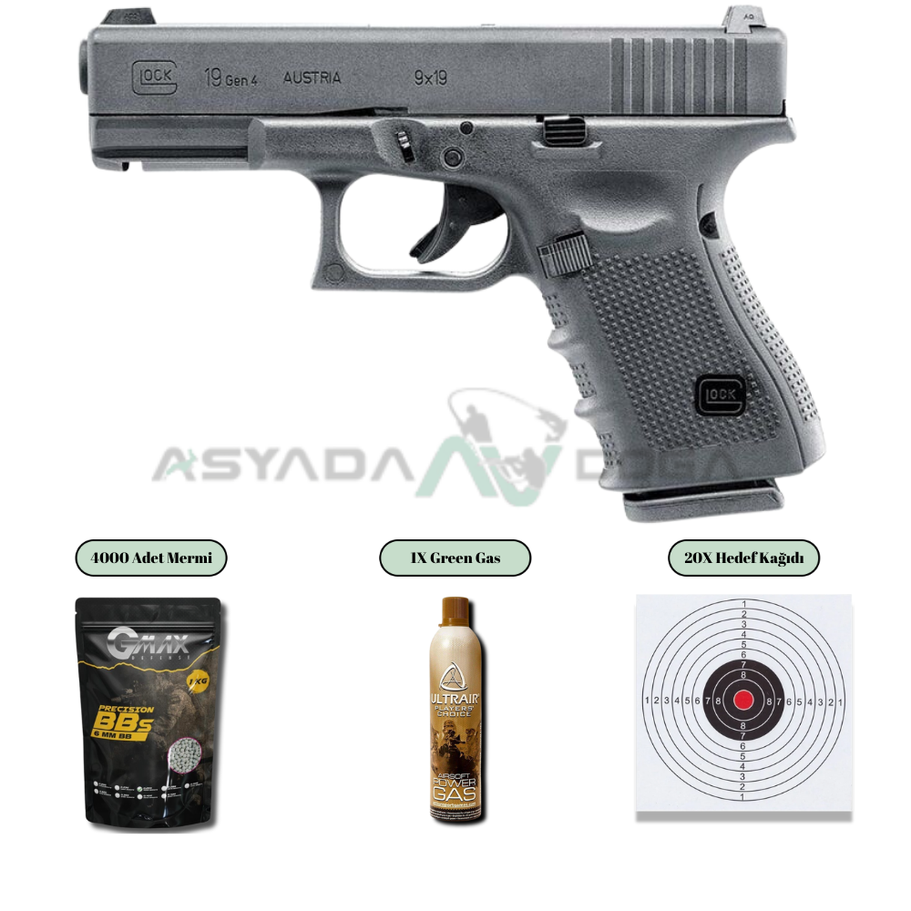 UMAREX Glock 19 Gen 4 Blowback Airsoft Tabanca (Greengas)
