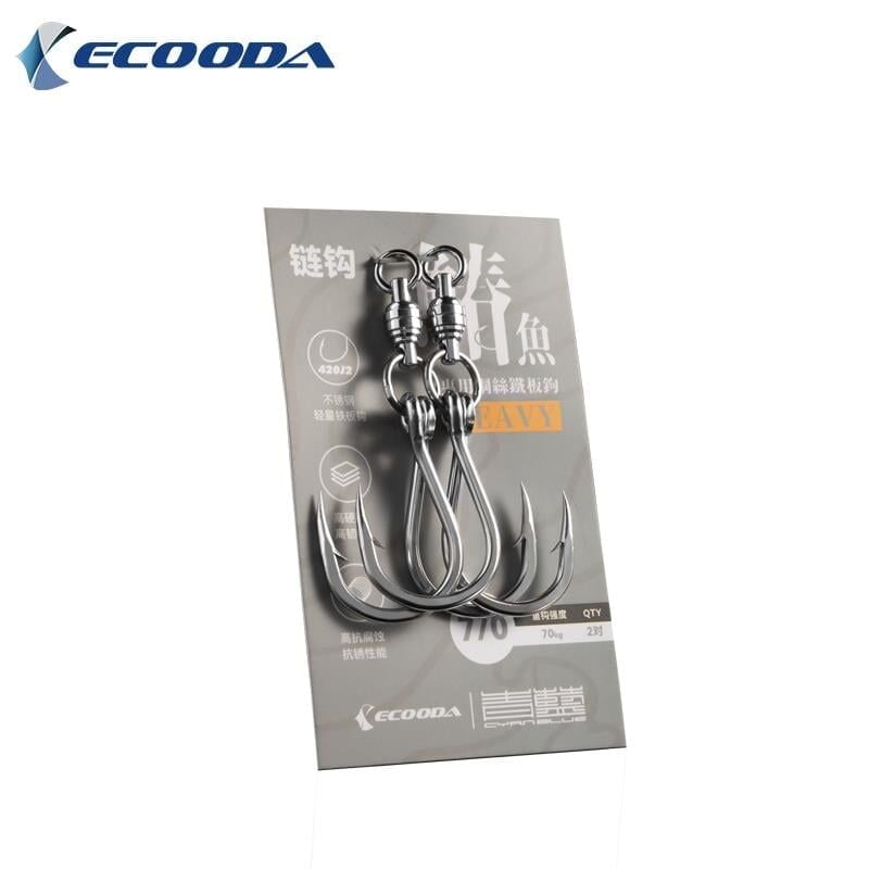 Ecooda Cyan Blue Chain Hook Spanish Mackerel Olta İğnesi