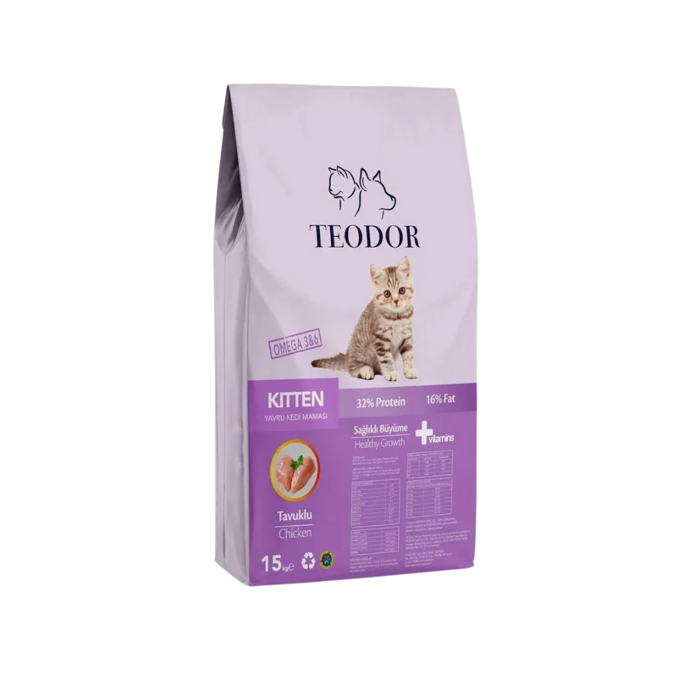 TEODOR Kitten Tavuklu Yavru Kedi Maması 15 KG