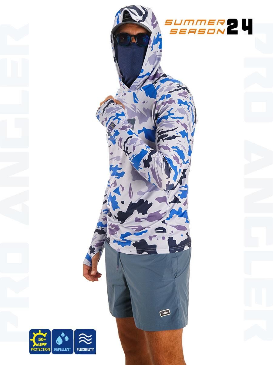 Fujin Pro Angler S24 Buff Hoodie Natural Blue Camo T-Shirt