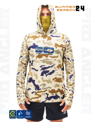 Fujin Pro Angler S24 Buff Hoodie Natural Camo T-Shirt
