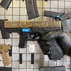 We Glock 17 Ivory Gravürlü Blowback Airsoft Tabanca