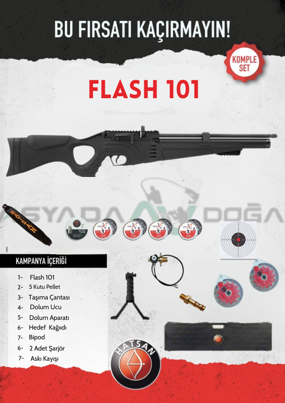 HATSAN Flash 101 PCP Havalı Tüfek (Dürbün + Pompa Hediyeli)