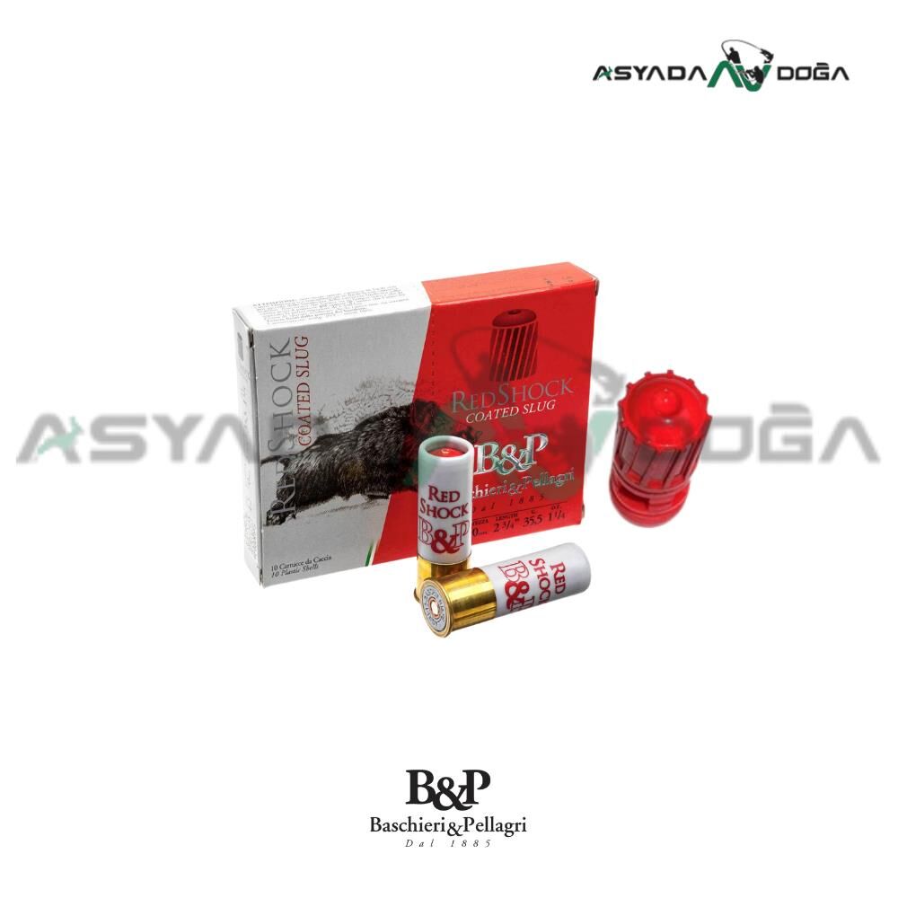 B&P 12 CAL 35.5 GR BIG GAME RED SHOCK SLUG TEK KURŞUN AV FİŞEĞİ