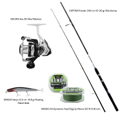 Okuma Aria 30 & Captain Fanatic 240 cm 10-30 gr Başlangıç Spin Olta Seti