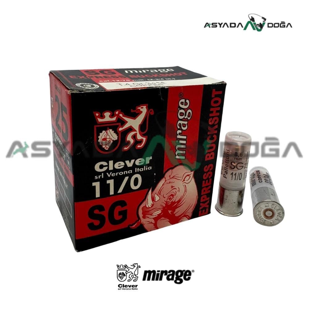 MIRAGE 12 CAL 34 GR 0/11 EXPRESS BUCKSHOT 9 PELLETS  BAKIR ŞEVROTİN AV FİŞEĞİ