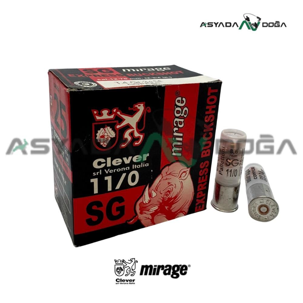 MIRAGE 12 CAL 34 GR 0/11 EXPRESS BUCKSHOT 9 PELLETS  BAKIR ŞEVROTİN AV FİŞEĞİ
