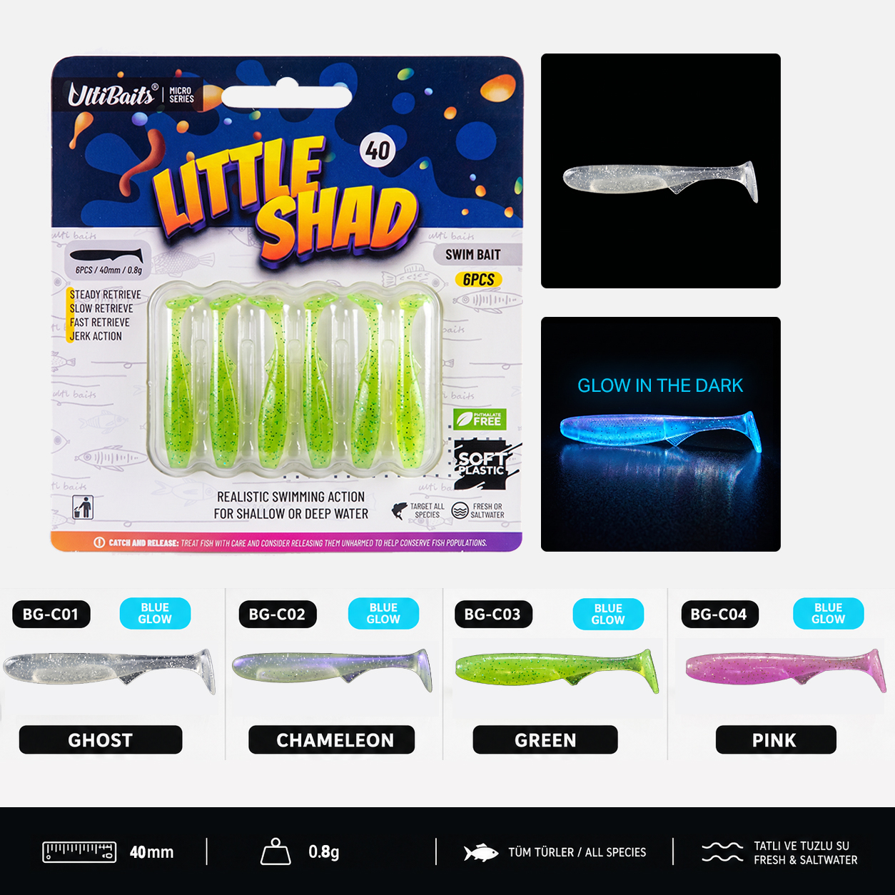 UltiBaits Little Shad 4 Cm 0.8 Gr Silikon Yem