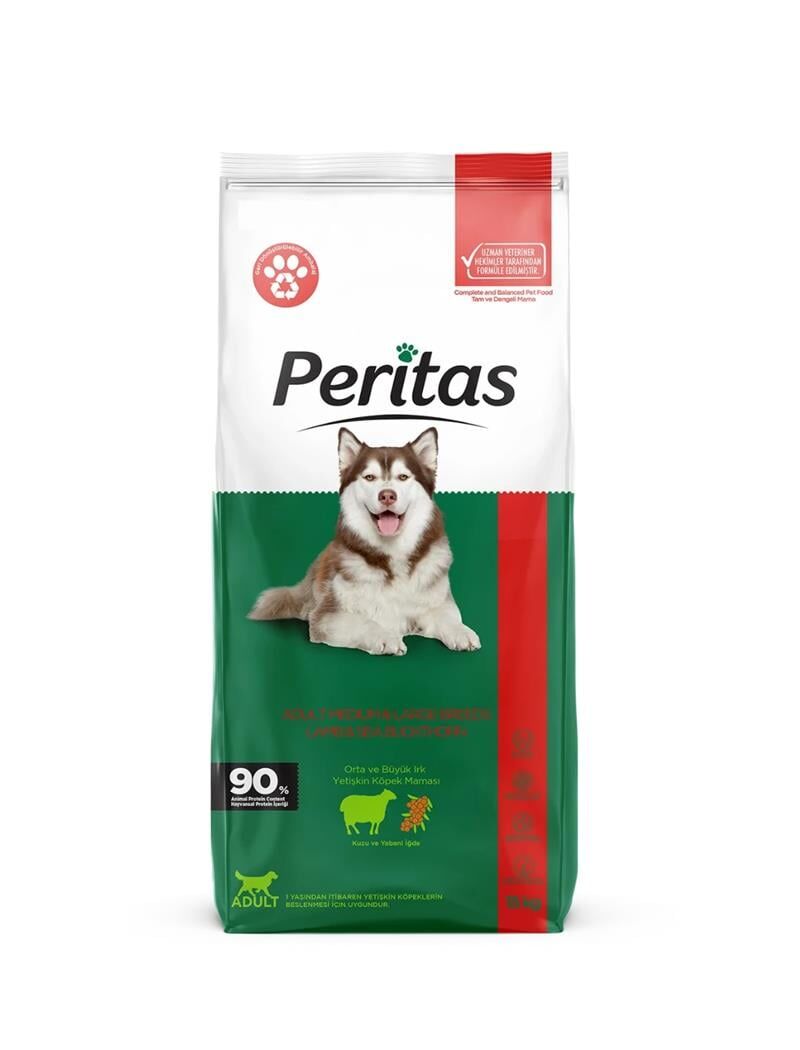 Peritas Kuzu Etli&Yabani İğdeli 15 Kg Orta Ve Büyük Irk Yetişkin Köpek Maması