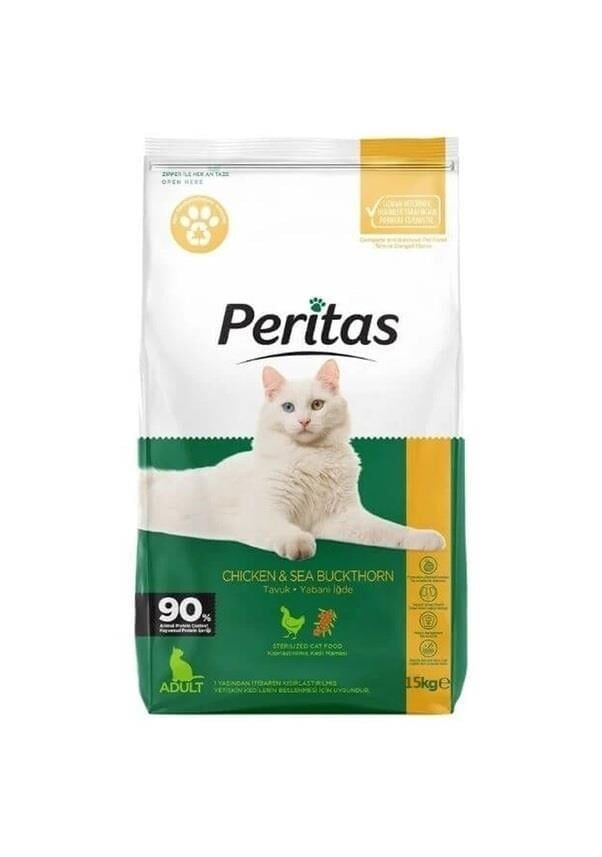 PERITAS Tavuklu & Yabani İğdeli Yetişkin Kısırlaştırılmış Kedi Maması 15 KG