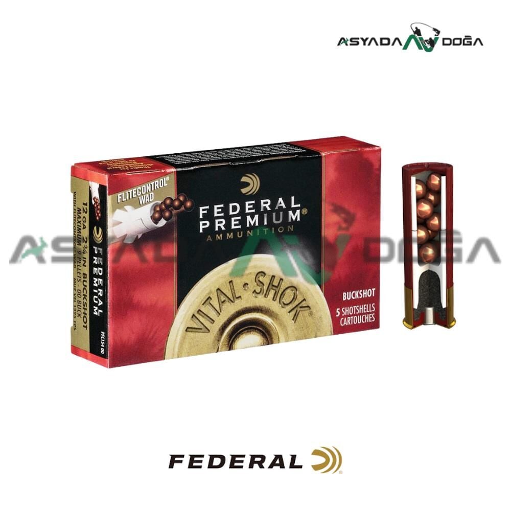 FEDERAL PREMIUM 12 CAL 28 GR PFC154 BUCKSHOT 00 9 PELLETS ŞEVROTİN AV FİŞEĞİ