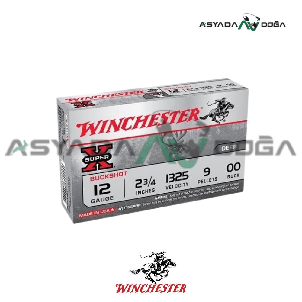WINCHESTER USA 12 CAL XB1200 SUPER X BUCKSHOT 00 9 PELLETS ŞEVROTİN AV FİŞEĞİ