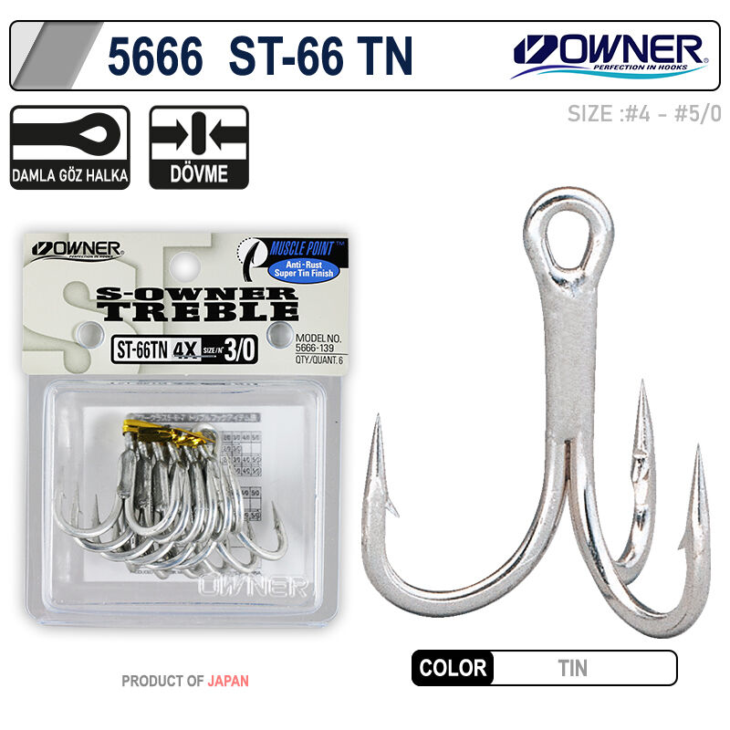 Owner St-66N Üçlü Olta İğnesi
