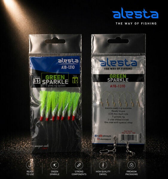Alesta Green Sparkle Rig 7'Li Çapari