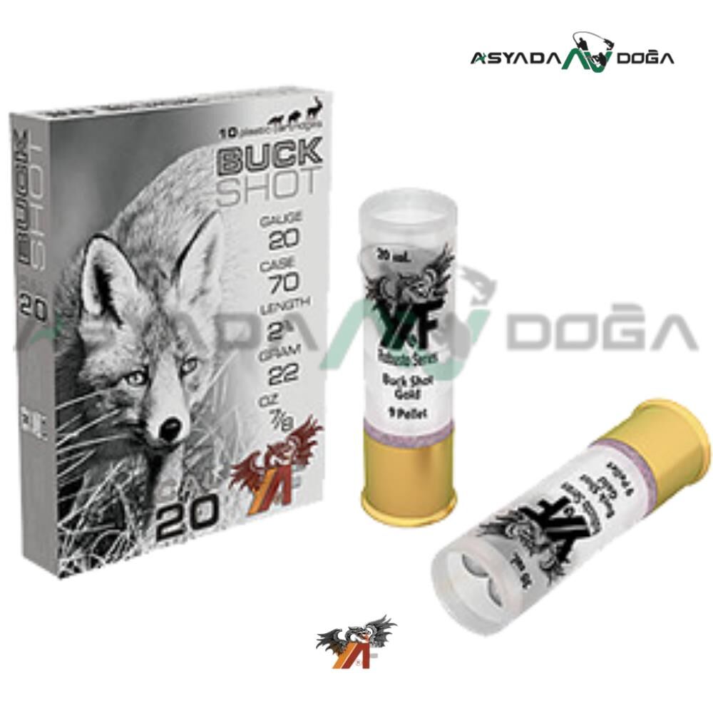 YAF 20 CAL 22 GR BUCKSHOT 9 PELLETS ŞEVROTİN AV FİŞEĞİ