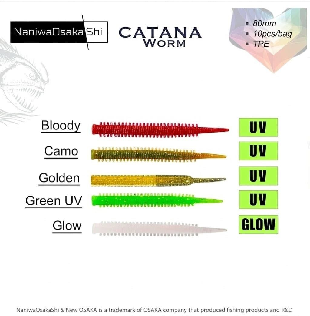 NaniwaOsakaShi Catana Worm 8 Cm Silikon
