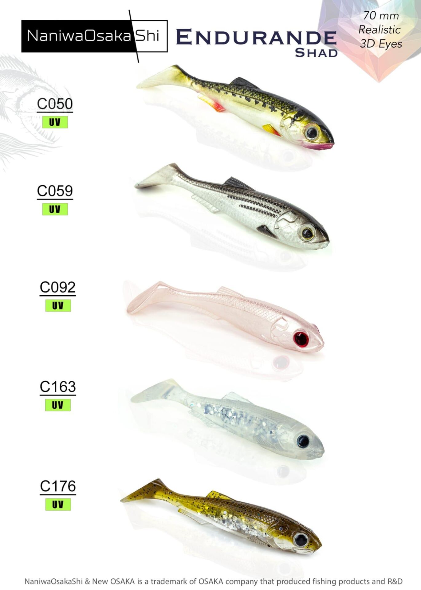 NaniwaOsakaShi Endurande Shad 7 Cm Silikon