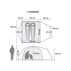 EVOLITE 4 Mevsim 2 Kişilik Manuel Çadır